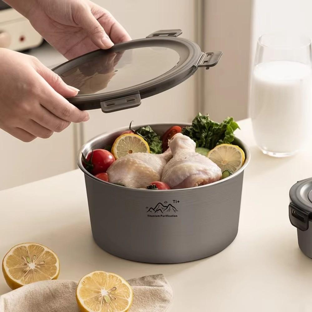 Round Food Storage Box 300-1100ml Fresh-Keeping Box Portable Camping Lunch Box Freezing & Heating