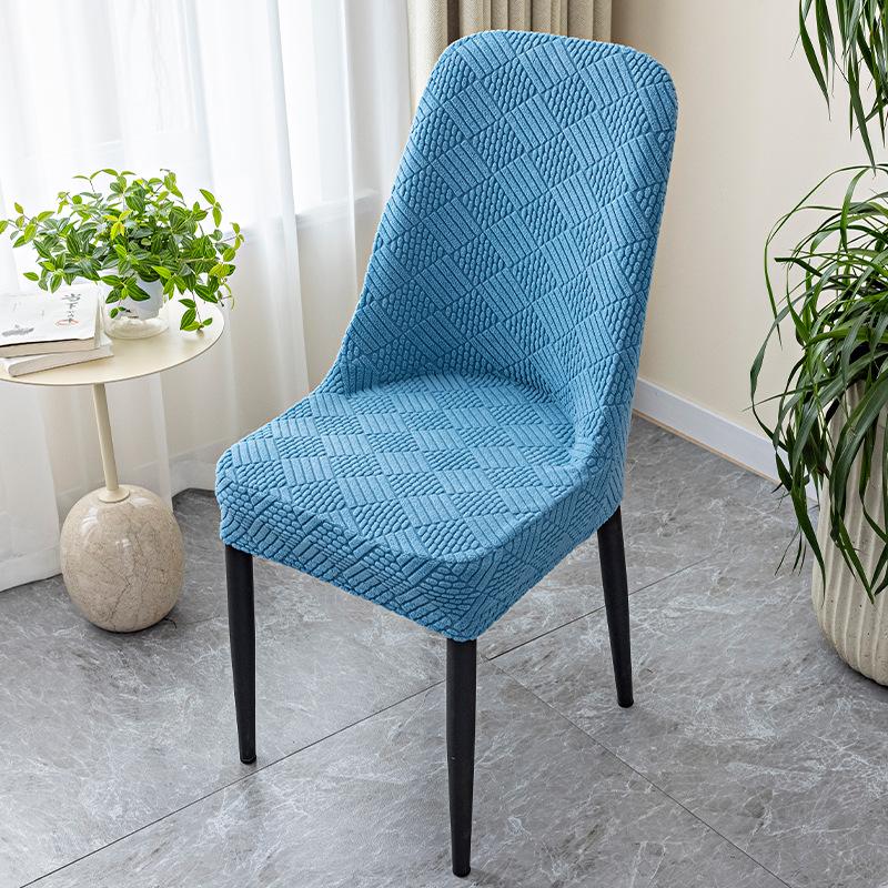 New Large Curved Semi-pack Elastic Dining Table and Chair Cover Semi-circular Household Chair Cover Cushion Backrest Integrated Chair