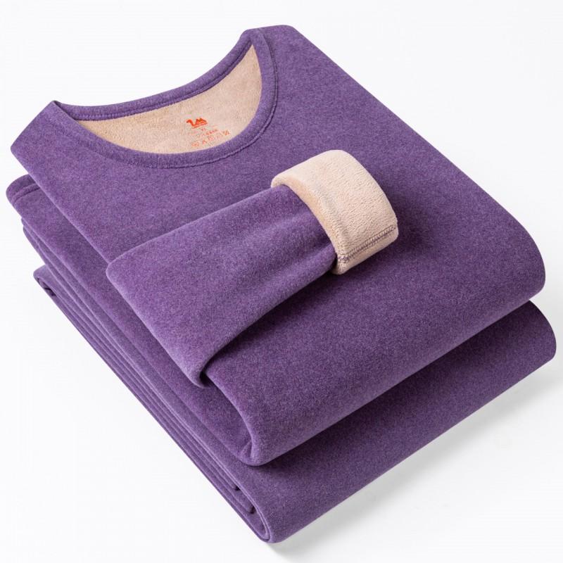 Thick Thermal Underwear Set Men Women Half Turtleneck Long Sleeve Top Pants Fleece Lined Warm Base Layer