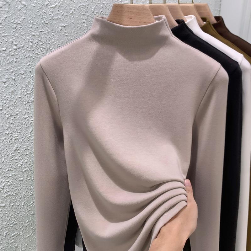 

Женская теплая базовая водолазка с длинным рукавом, новинка осени и зимы, белая футболка из имитации кашемира M