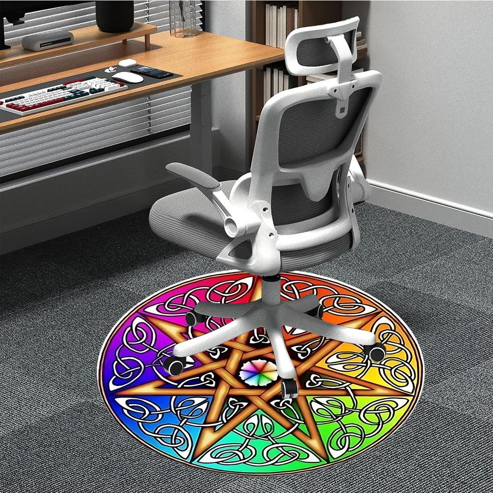 1pc Pentagram, Mandala Chair Carpet for Office - Durable, Ideal for Chair Mats, Stylish & Functional Decorative Rug yy260203068