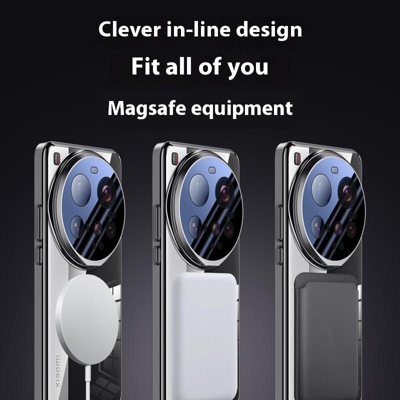 For Xiaomi 15 Ultra Case Compatible with MagSafe Lens Film Kickstand Clear PC Back Cover