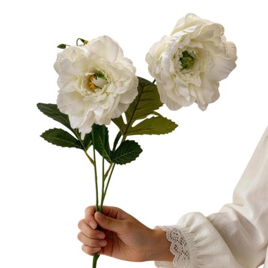 

2 Heads Blooms Artificial Peonies Flowers Faux Silk Peony Branches with Stem for DIY Bridal Bouquet Wedding Centerpieces Floral Arrangements