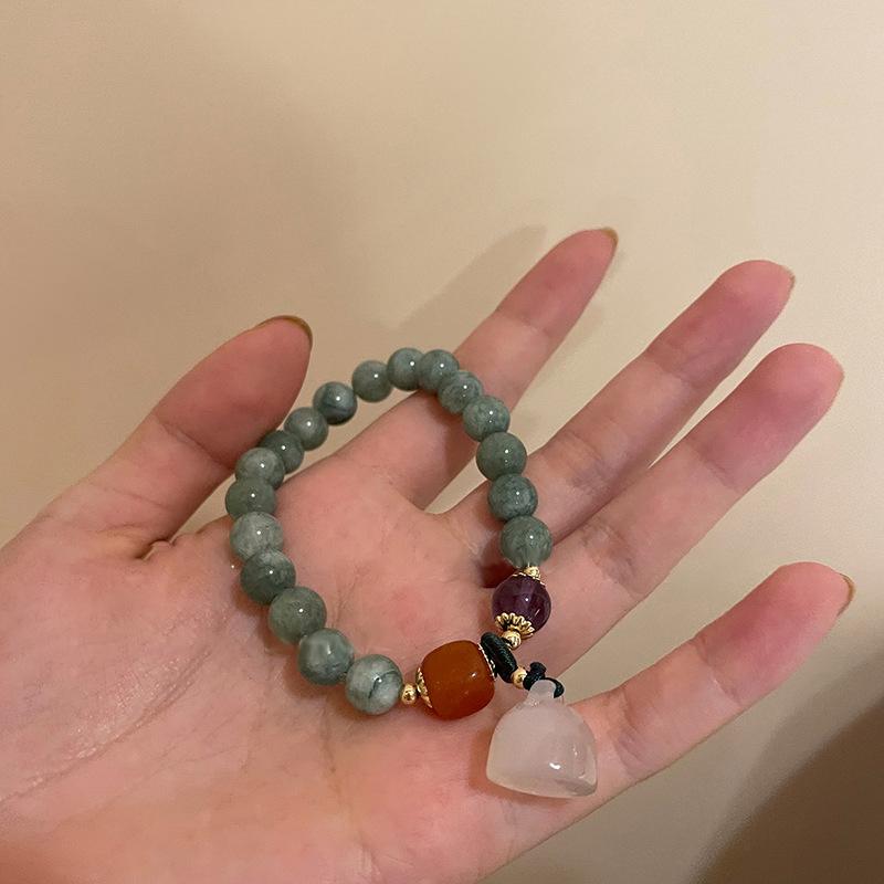 Chalcedony round lotus pod beaded bracelet new Chinese light luxury versatile bracelet fashion temperament high-end jewelry