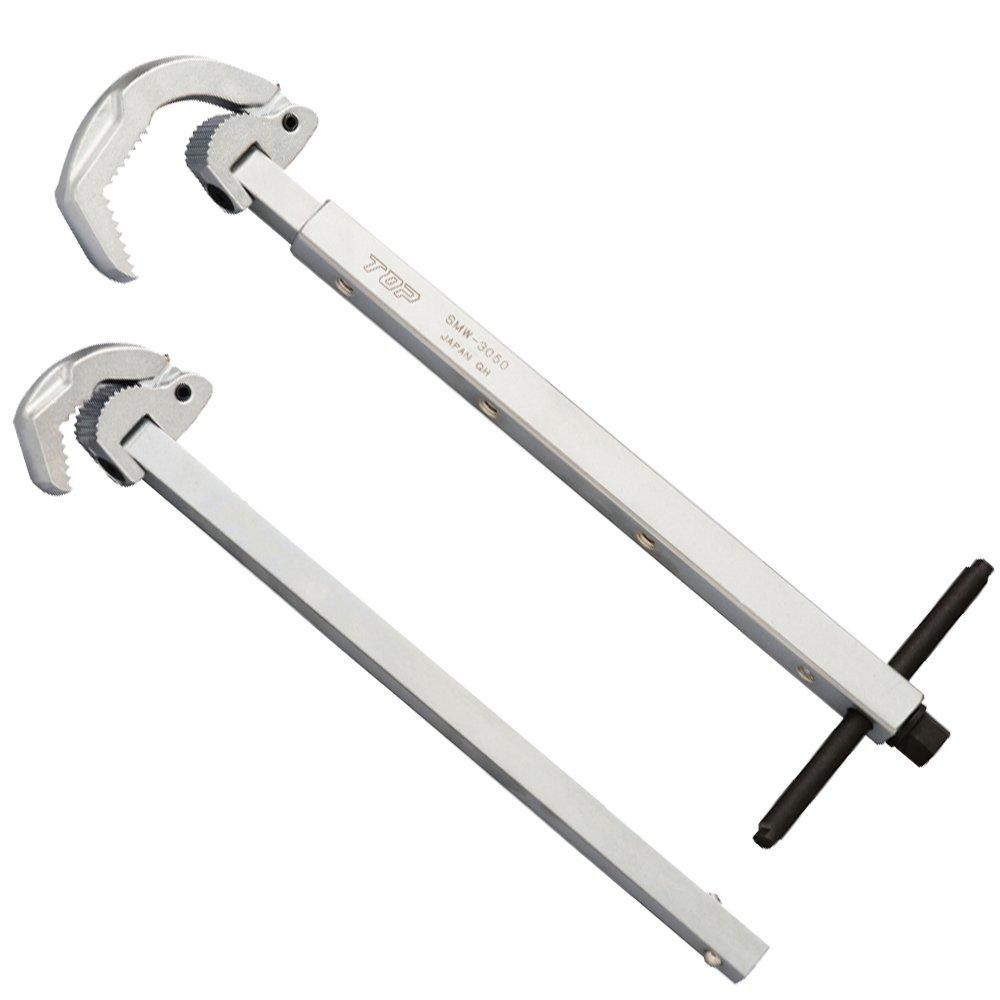 Top Industrial Washbasin and Sink Wrench and Telescopic for and Made in Japan (TOP) Set, 10-32mm 30-50mm Openings, Three-Stage Handle, Renovations,