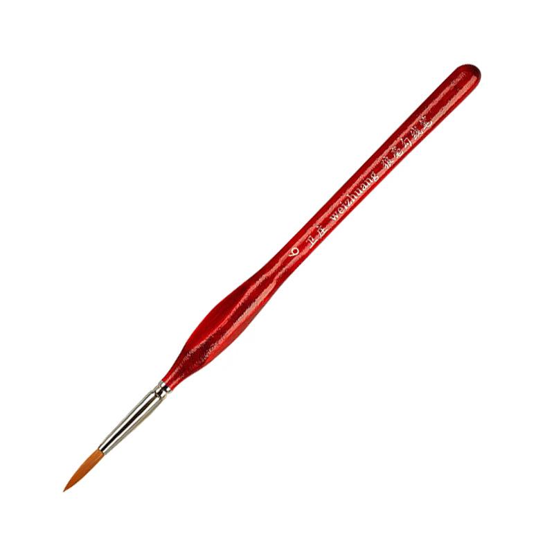 Red Round Head Watercolor Brush with Squirrel Imitation Nylon Hair for Adult Artists