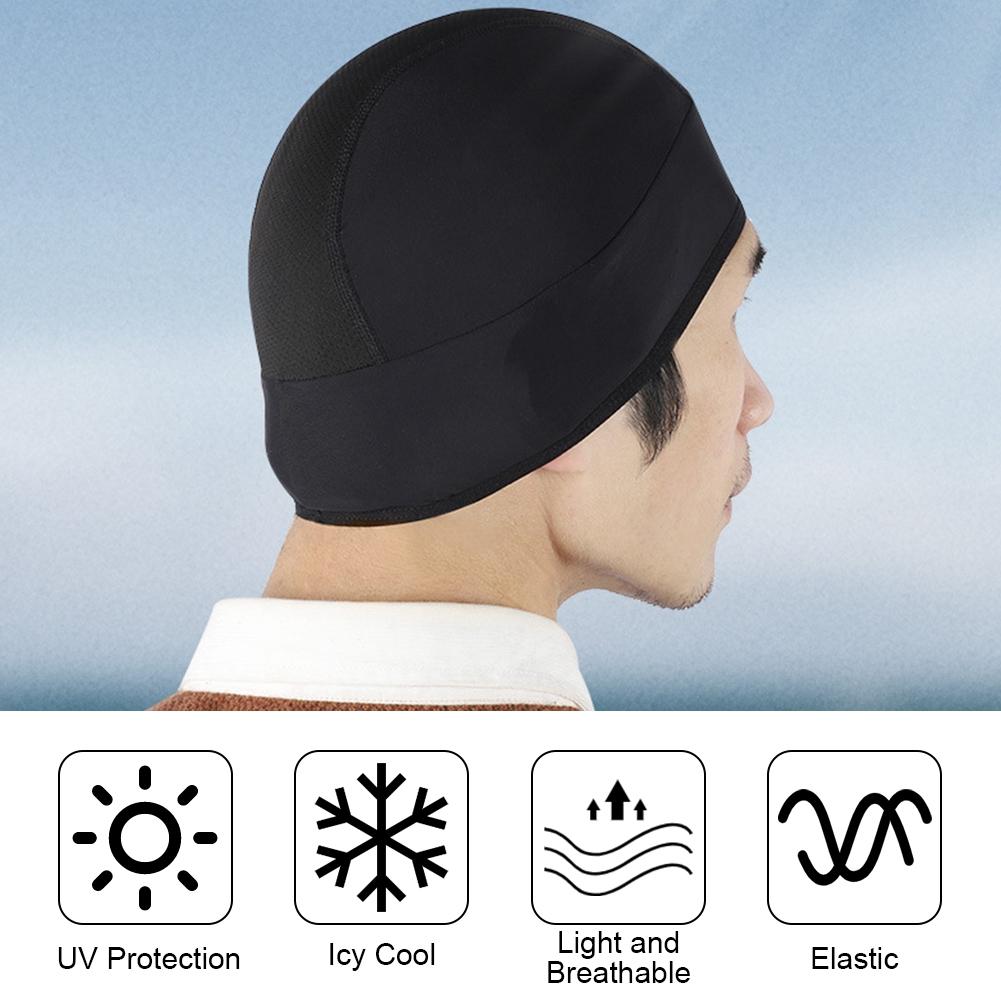 Breathable Men AntiSweat Bike Headband Quick Dry Liner Hat Cycling Hat Running Riding Bandana(Ice
