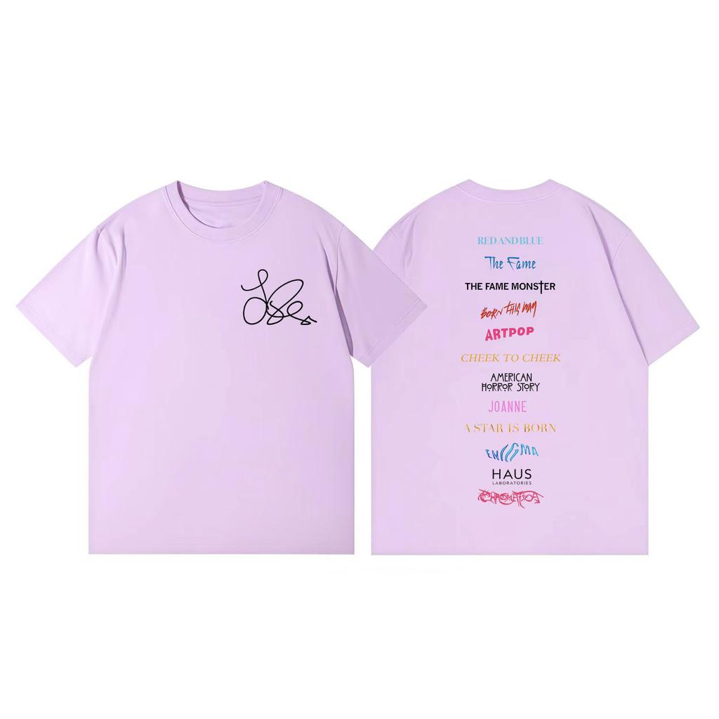 Zangeres Lady Gaga Album Merchandise T-shirt Mannen Vrouwen Kleding Mode Rock Korte Mouw T-shirts Zomer Casual Los Katoenen T-shirts