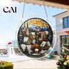 Stained Glass Window Art Christmas Acrylic Puzzle Suncatcher, Holiday Tree Snowman Stockings Red Bird Sun Catcher Suncatcher Kit for Adults,