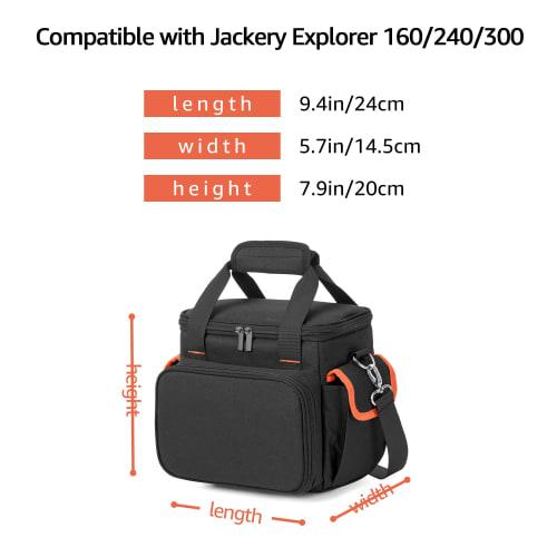 Trunab Portable Power Station Bag, Compatible with Jackery 240/400, Portable Power Station Storage Bag with Non-Slip Pads, Portable Power Station Case