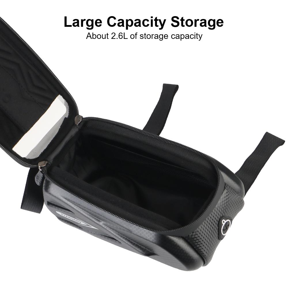 Waterproof Universal Bicycle Hard Shell Phone Bag 7.28 inch Bike Accessories Large Capacity Cycling Top Tube Front Frame Bag