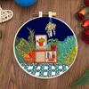 Landscape Handmade DIY Embroidery Kit Full Range of Stamped Cross Stitch Kit Embroidery Material Bag Include Bamboo Hoops Thread