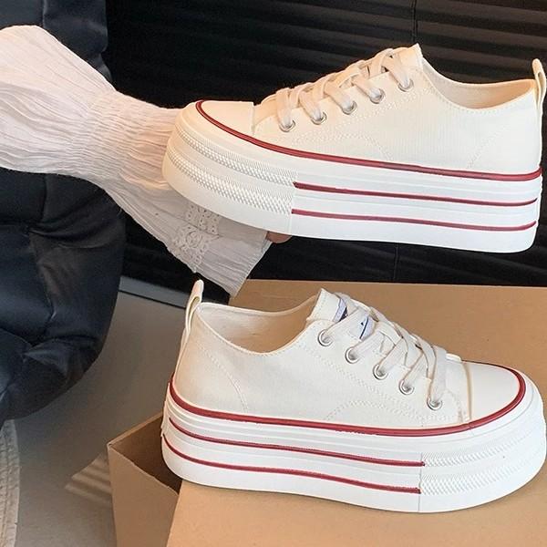 Platform Canvas Shoes Women's 2025 New Spring and Summer with Skirts Versatile Popular Muffin Sports and Leisure Board Shoes Children's Models