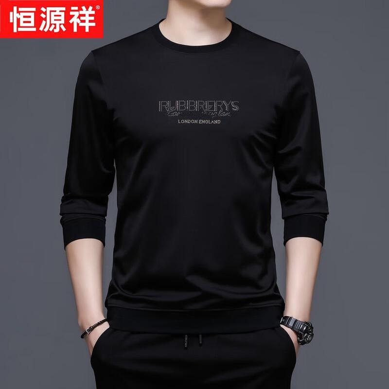 Hengyuanxiang Men s Round Neck Long-Sleeve T-Shirt L
