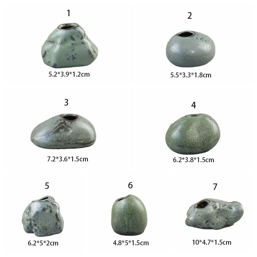 Smooth Stone Vase Ornament DIY Hydroponic Flower Vases Ceramic Mini Vases Hotel Supplies