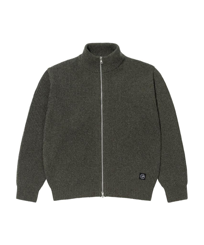 Loghideumatin Lm Melange Full Zipup Sweater (Khaki)