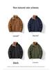Men's Fleece-Lined Stand Collar Windbreaker - Warm Lambswool Inner Layer for Autumn and Winter