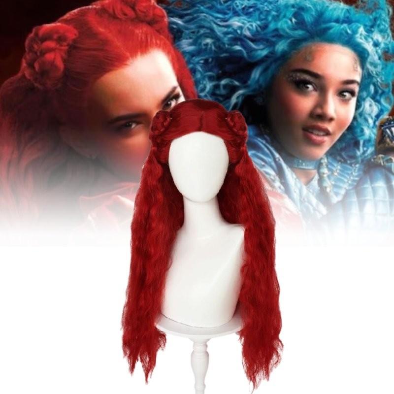 The Rise Descendants Of Red Women Wavy Wig Cosplay Headdress Show Decoration