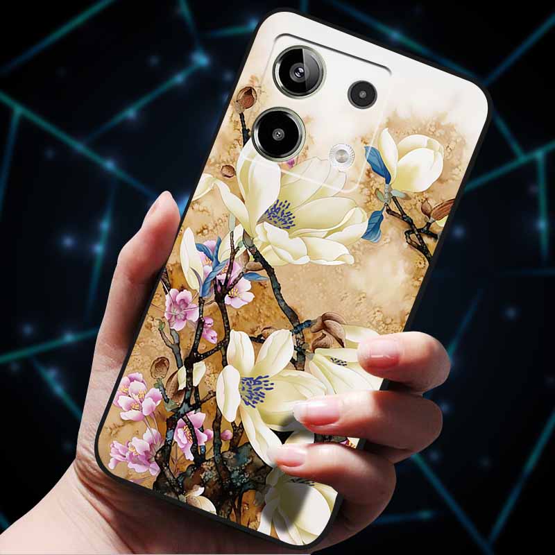 3D Flowers Emboss Fundas For Redmi Note 13 Case Note13Pro 5G Soft Silicone Phone Cases for Redmi Note 13 Pro Plus Back Cover Bag