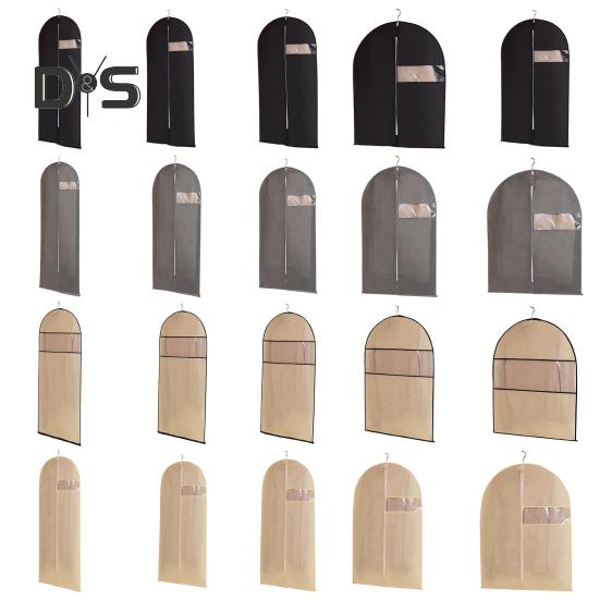 Garment Bag Dustproof Clothing Cover with Transparent Window Zipper Closure Closet Organizer Coat Suit Dress Hanging Bag