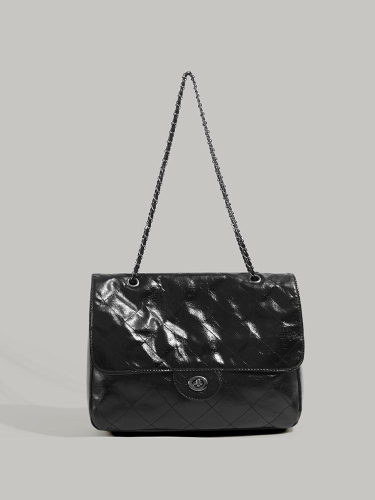 

Rhombus embroidery thread large-capacity underarm bag women s 2025 new versatile high-end retro chain single shoulder oblique span bag чёрный