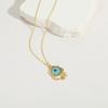 Pendant Devil's Eye Necklace Copper Resin Banquet Clothes Neck Chain  Clothes Accessories