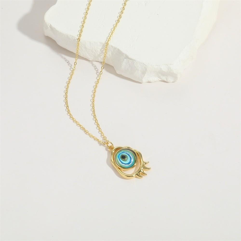 Pendant Devil's Eye Necklace Copper Resin Banquet Clothes Neck Chain  Clothes Accessories