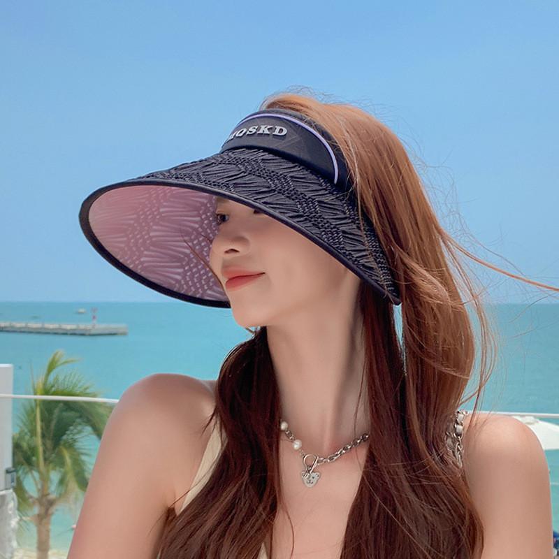 Fashion Summer Sun Hat For Women Large Brim Polyester Sunshade Casual Outdoor