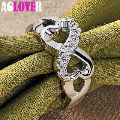 925 Sterling Silber AAA Zirkon Herz Ring Schmuck