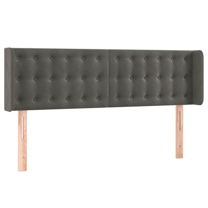 VidaXL Tête de Lit à LED Meuble de Chambre à Coucher Accessoire de Lit Double Tête de Cadre de Lit Intérieur Gris Foncé 3123719