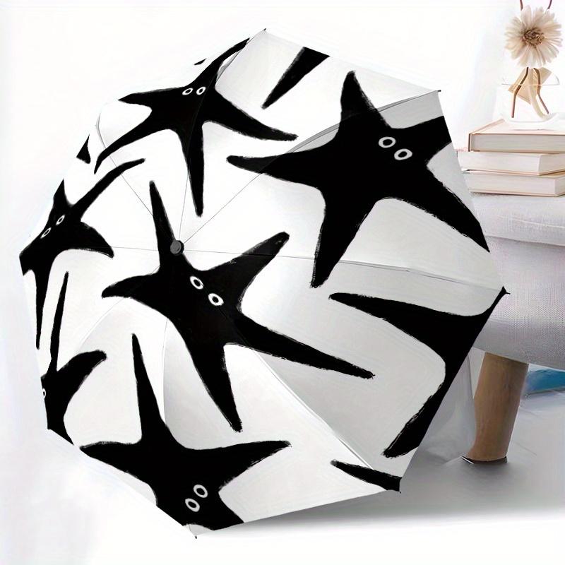 1pc Starfish Creatures Automatic Open/Close Umbrella with Windproof, Functional Design, 8-Rib Sturdy Canopy