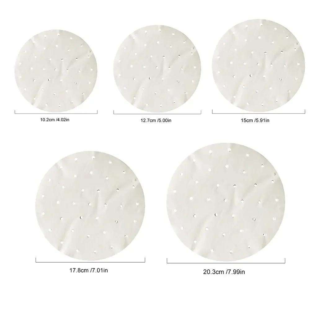 100Pcs New 4/5/6/7/8in Steamer Paper Disposable Round Bread Bakery Paper Buns Pastries Non-stick Paper Kitchen Cooking Tools