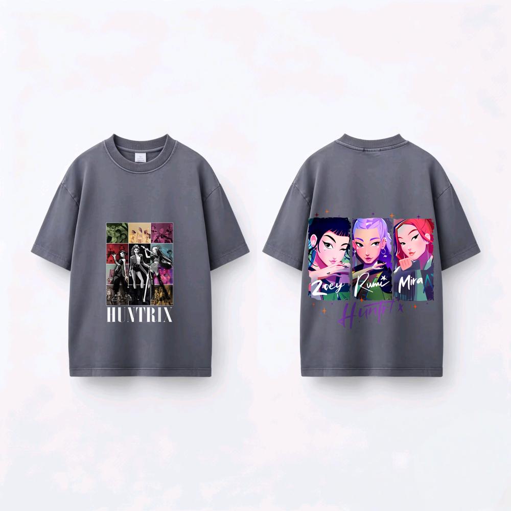 Small Kid Summer T-Shirt Fashion Sportswear Costume Popular KPOP Demon Huntrix Hunter Print Kids Short Sleeve Top Daily Wear Top