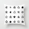Geometric Cushion Cover Black and White Polyester Throw Pillow Case Striped Dotted Grid Triangular Geometric Art Cushion Cover