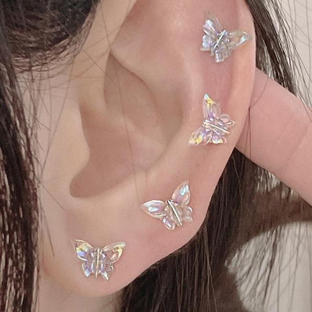 Youngrong Butterfly Magnet Fake Piercing Earrings Bracelet