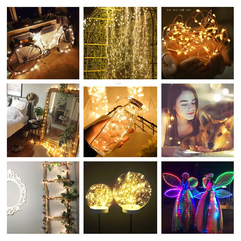 5pcs 2m LED String Lights Holiday Fairy Lights Copper Wire Garland Christmas Tree Decor Wedding Party