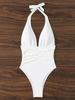 Halter Top Bathing Suit Woman Swimsuits One Piece Swimwear Women's  2026 Trend V Neck Beachwear Female Monokini Summer Bodysuit
