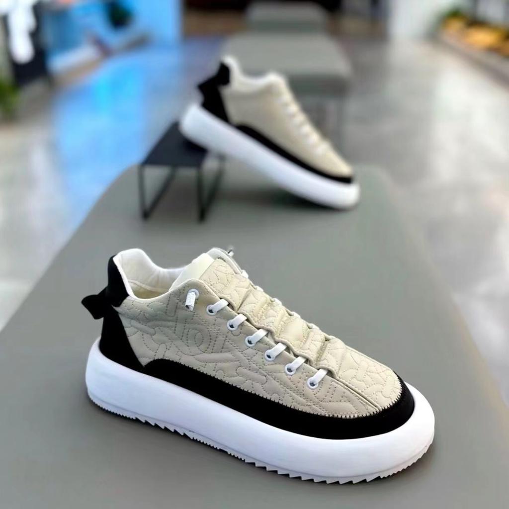 Men Chunky Sneakers Shoes Tennis Sports Slip-On Color Block Height Increased Skateboarding Walking Shoes Casual Shoes for Male