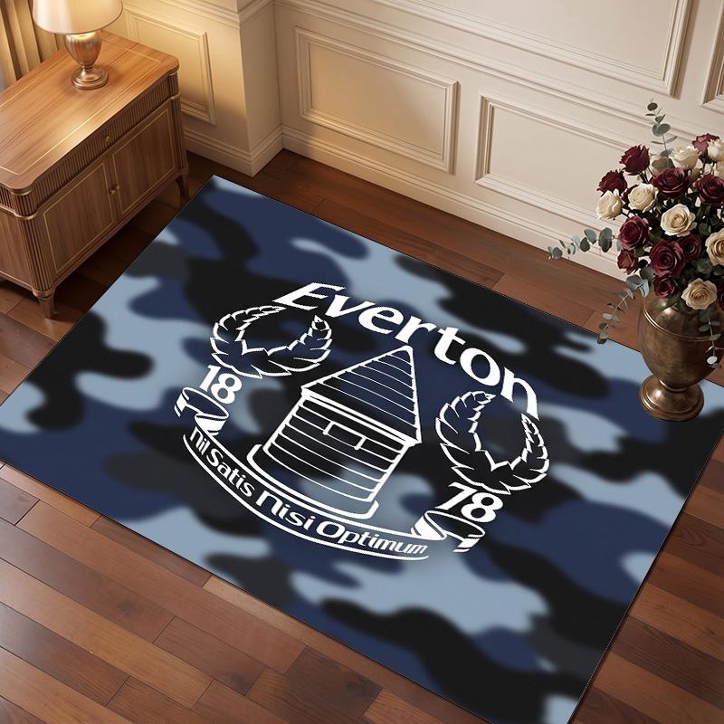 Tappeto in Velluto di Cristallo con Stampa Calcio Everton, Comodo Assorbente d'Acqua Antiscivolo Tappeto per Pavimenti Interni