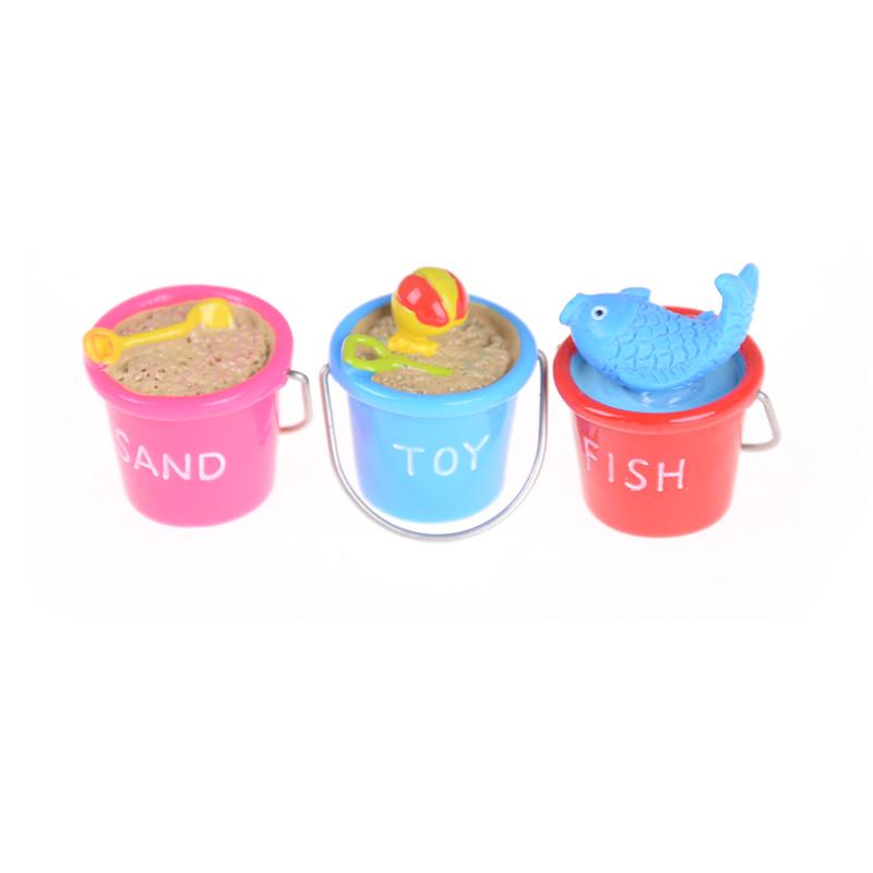 

1:12 Dollhouse Miniature Diy Model Toys Scene Accessories Beach Bucket Ornament one size
