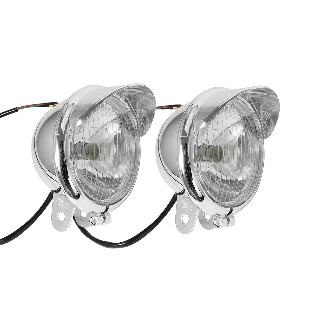 1 Pair Chrome Universal Motorcycle Fog Lights Headlight Lamp DC12V For Harley Touring Sportster XL 883 1200 72 48 Dyna Softail