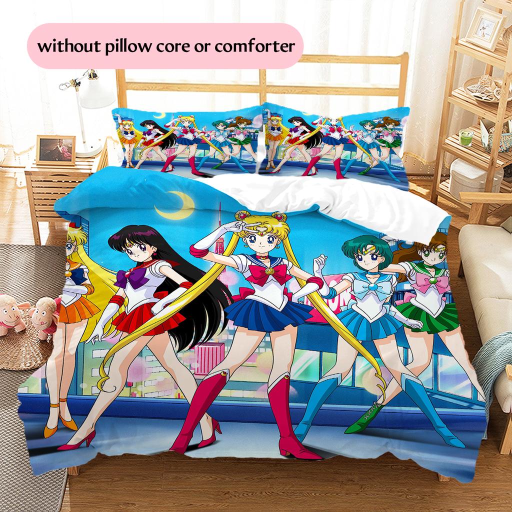 Sailor Moon Transformation Duvet Cover & Pillowcases, Sailor Moon Fan Bedroom Bedding, Perfect Gift.chl