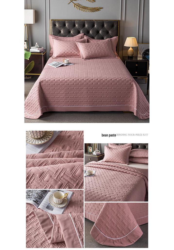 All-Season Solid Color Quilted Bedding Set with Duvet Insert and Cotton Padding