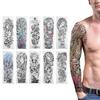 Lifelike Tattoo Stickers Fake Temporary Tattoo Large Full Arm Sticker Waterproof Tattoo Template 10pcs/Set