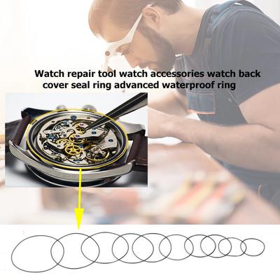 Kit de juntas de reloj, 28 piezas, juego de juntas tóricas de 0,6 mm, anillos de sellado, sellos de goma para reloj, tamaño 13-40 mm para parte posterior del reloj