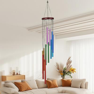 Vintage Windspiel mit Metallrohren für drinnen und draußen, wetterfest, Garten, Terrasse, Retro