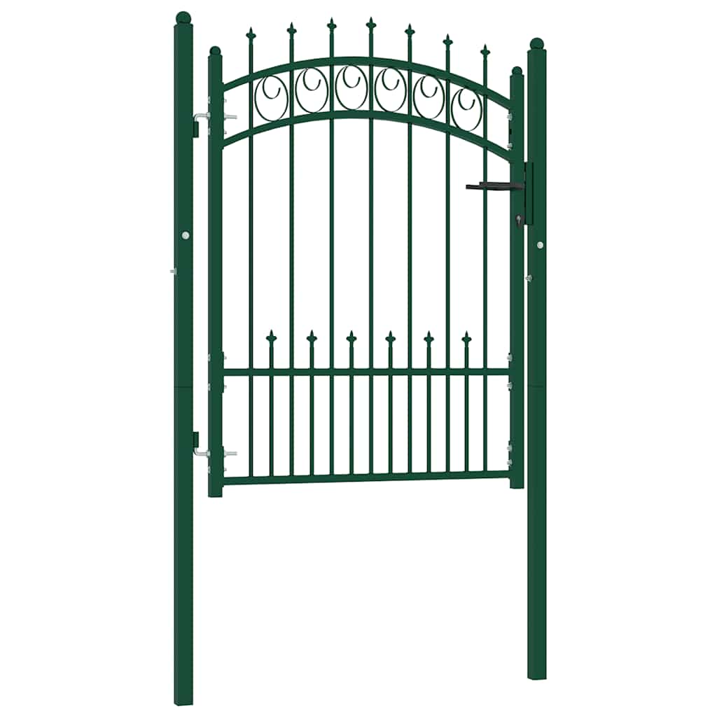 Garden Gate EMMEN with Spikes Steel 104 X 109.5 Cm Green