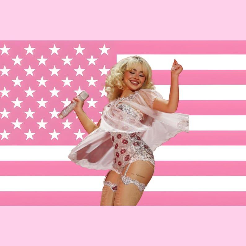 Pink American flag tapestry 75x100 чёрный
