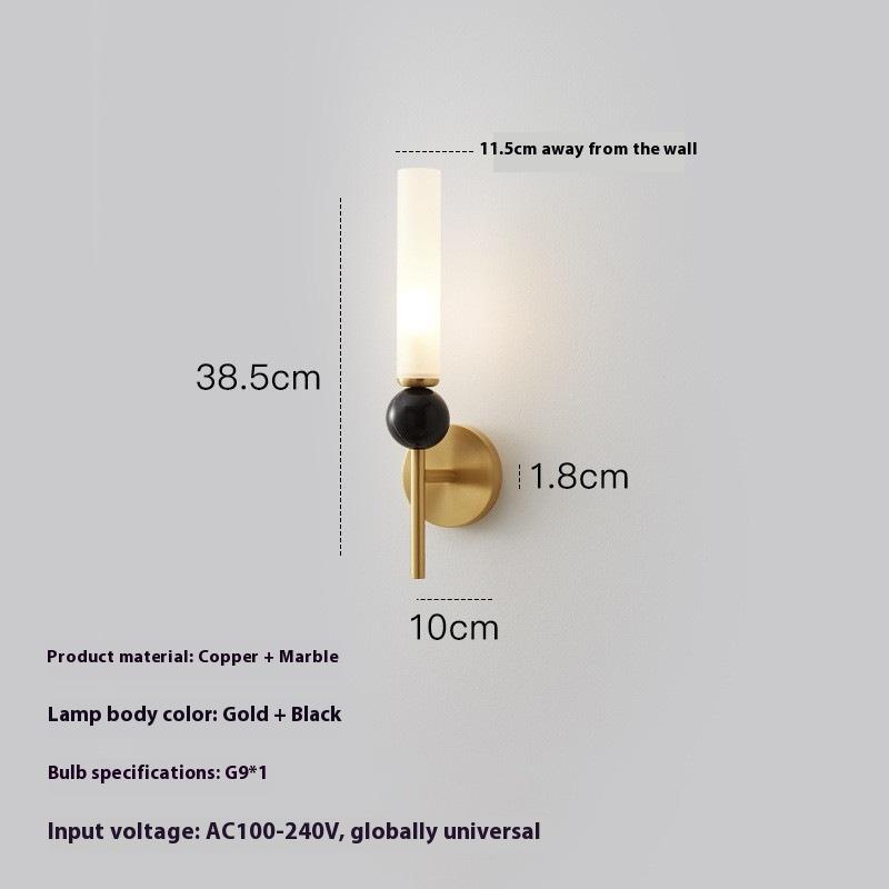 New LED Natural Marble Wall Lamp Bedroom Bedside Lamp Living Room Dining Room Decorative Lighting G9 Light Bulb