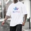 Loose Unisexs Tshirt Color King Print Casual Cotton Short Sleeve Outdoors Sports Jogging Tees Daily Street Quality Tshirt Summer